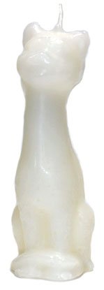 (image for) 5 1/2" White Cat candle